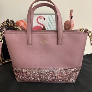 Kate spade Pink Leather Tote with Glitter Panel